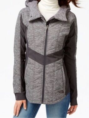 EUC- The North Face Pseudio Hooded Jacket. Black and Gray. Size M